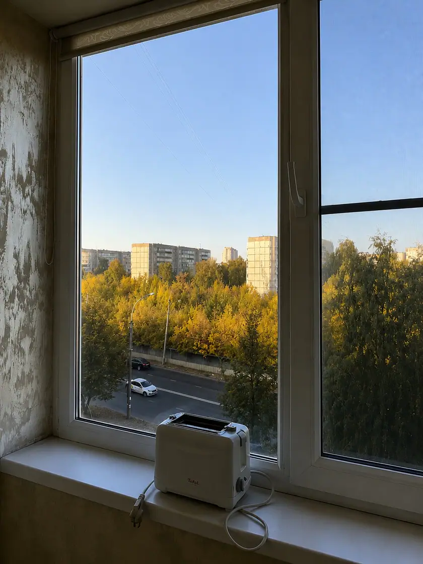 Окно квартиры после работы Чистюли
